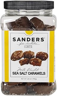 Sanders Milk Chocolate Sea Salt Caramels - Kettle Cooked Caramel, Creamy Chocolate, Coarse Salt, 28 oz Gift Tub