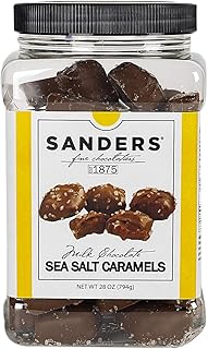 Milk Chocolate Sea Salt Caramels, Kettle Cooked Caramel Covered in Milk Chocolate, 28 oz Gift Tub