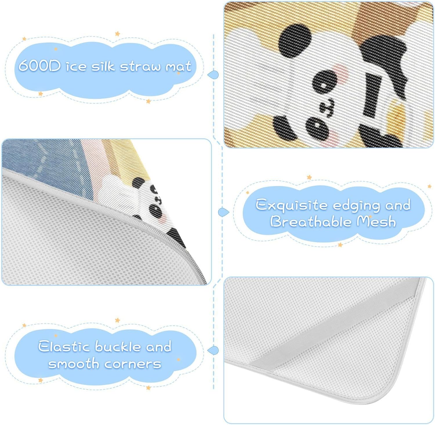 Cartoon Penda Chef Yellow Cooling Baby Toddler Bed Mattress 28" x 52" Breathable Padded Crib for Baby&Toddler