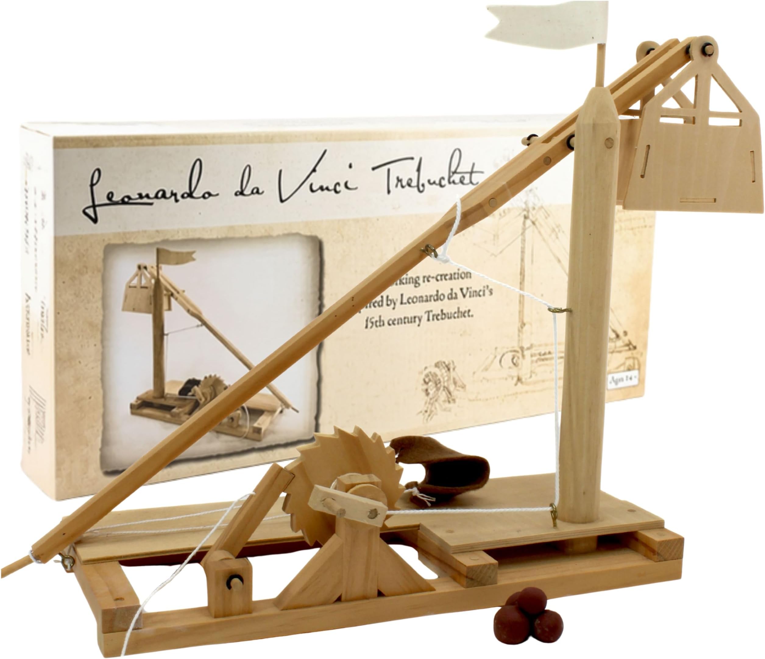 PATHFINDERS Leonardo da Vinci Trebuchet STEM Kit – Build Your Own Medieval Siege Engine – Educational Wooden Model for Teens & Adults, DIY Engineering Project, Science Experiment Gift