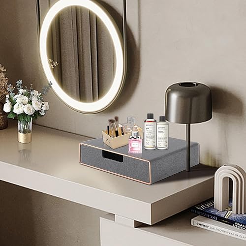 Miniatura 7 de Organizador de escritorio con cajón, organizador apilable de 1 cajón, cajones de almacenamiento de escritorio hechos a mano de piel sintética para