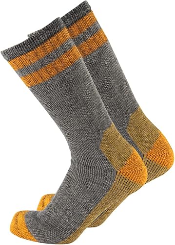 Cerebro Calcetines de lana merino para hombre, calcetines acolchados a media pantorrilla que absorben la humedad, calcetines de senderismo para