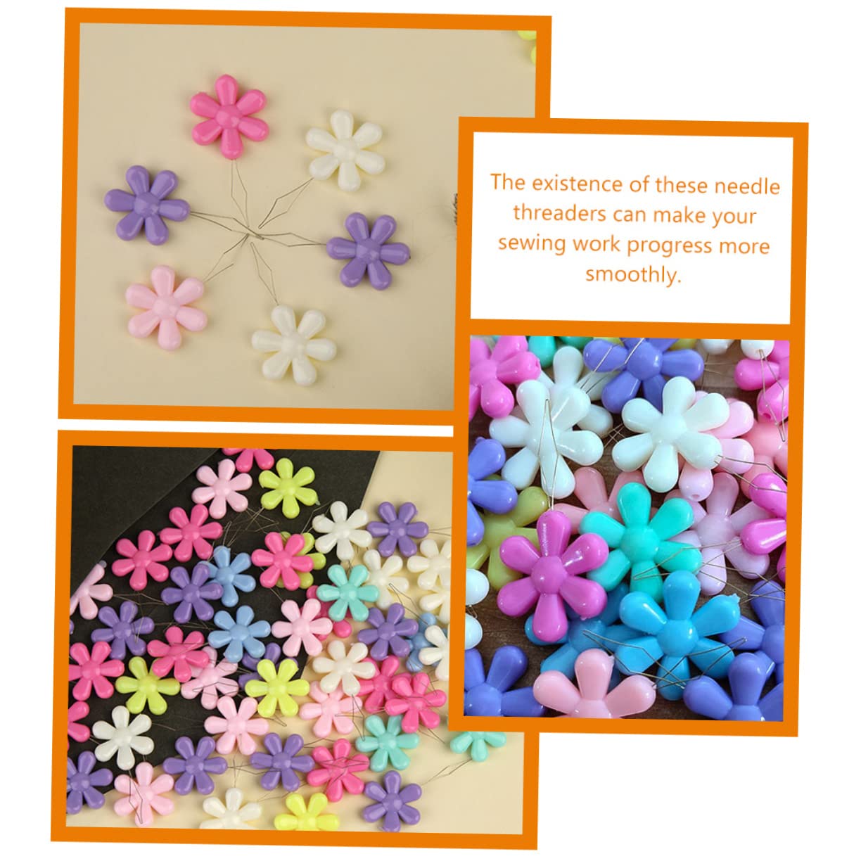 Operitacx Unidades Enhebrador De Agujas Para Coser Diseño Flor Accesorios Prácticos Para Costura Manual Y Máquina Surtido Herramienta Ligera Y Funcional Para Y 50 Piezas*4