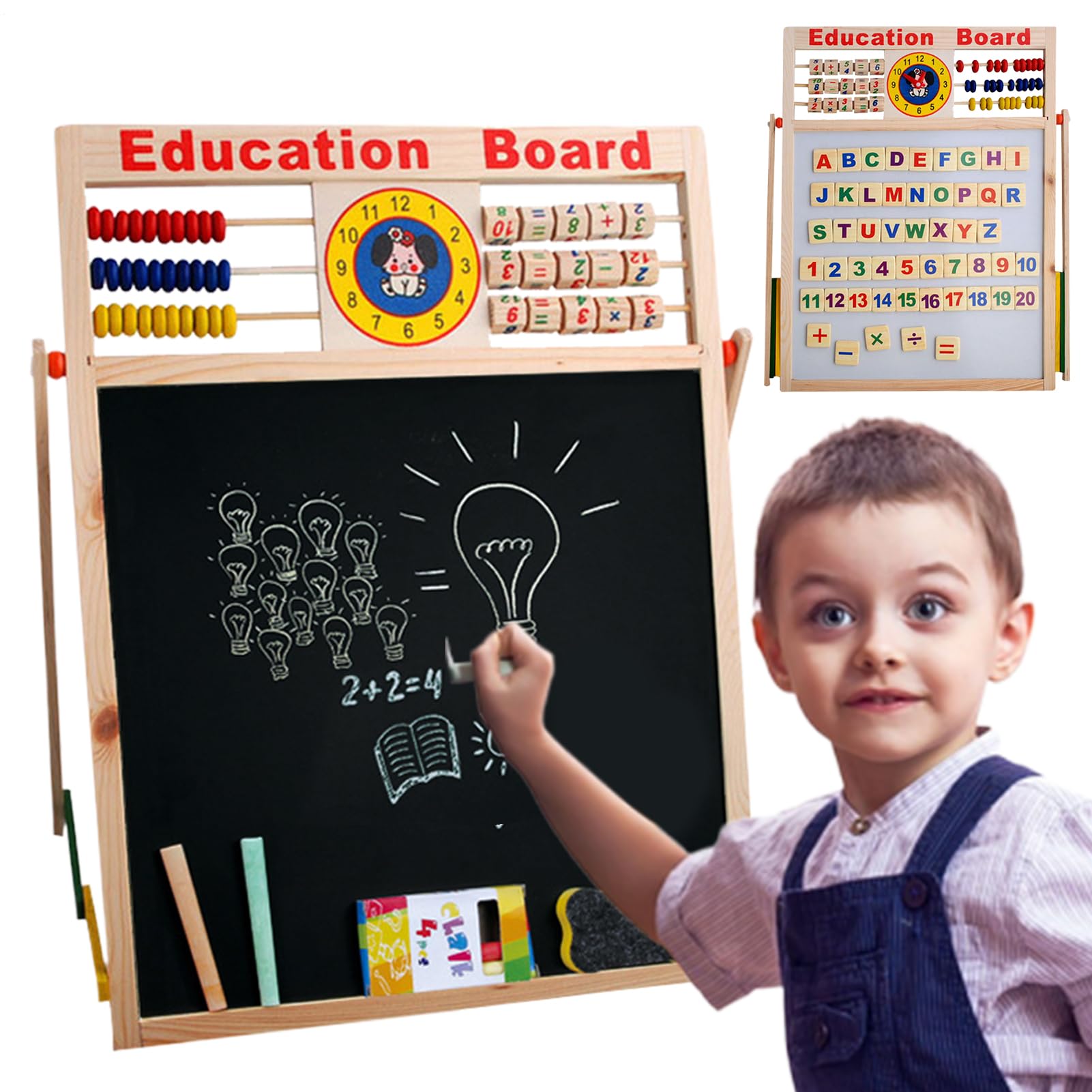 Kids Drawing Board, Dry Erase Board, Double Sided Standing Art Easel