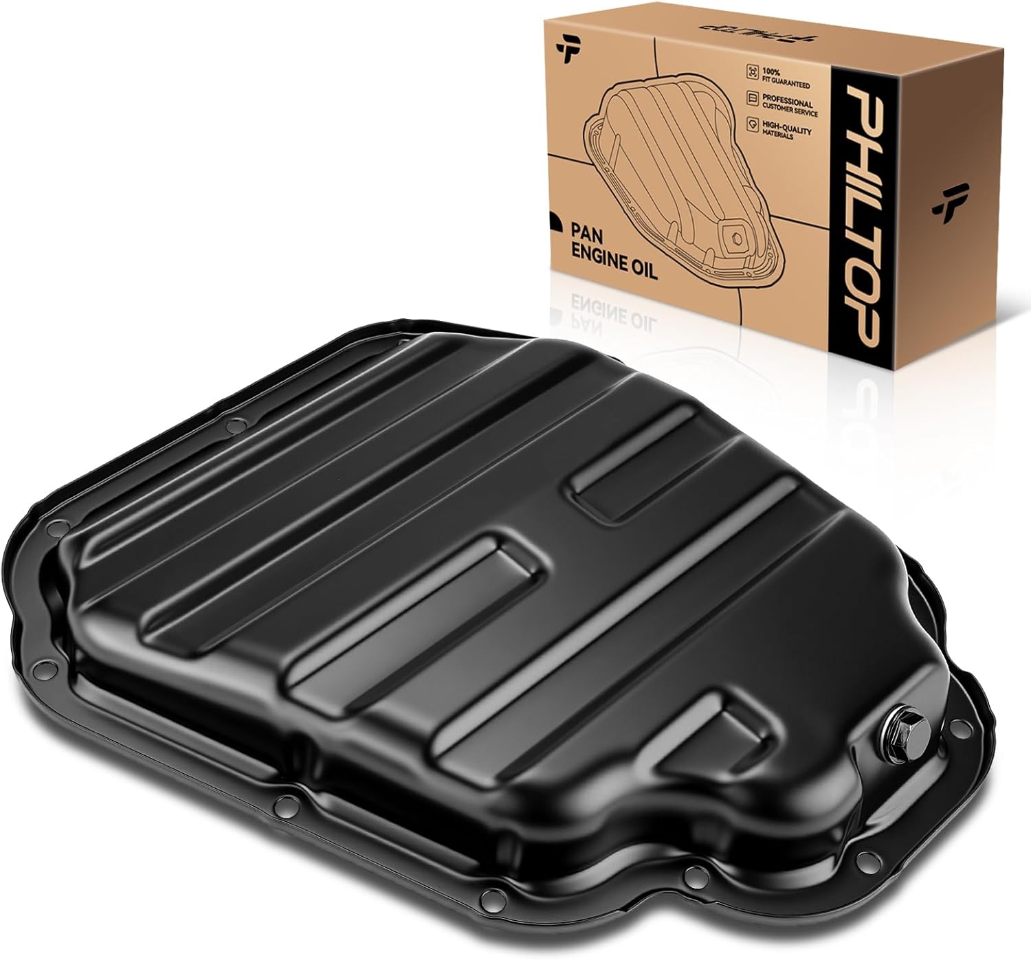 PHILTOP Engine oil pan with Drain Plug Compatible with 2007-2008 Altima #264-363
