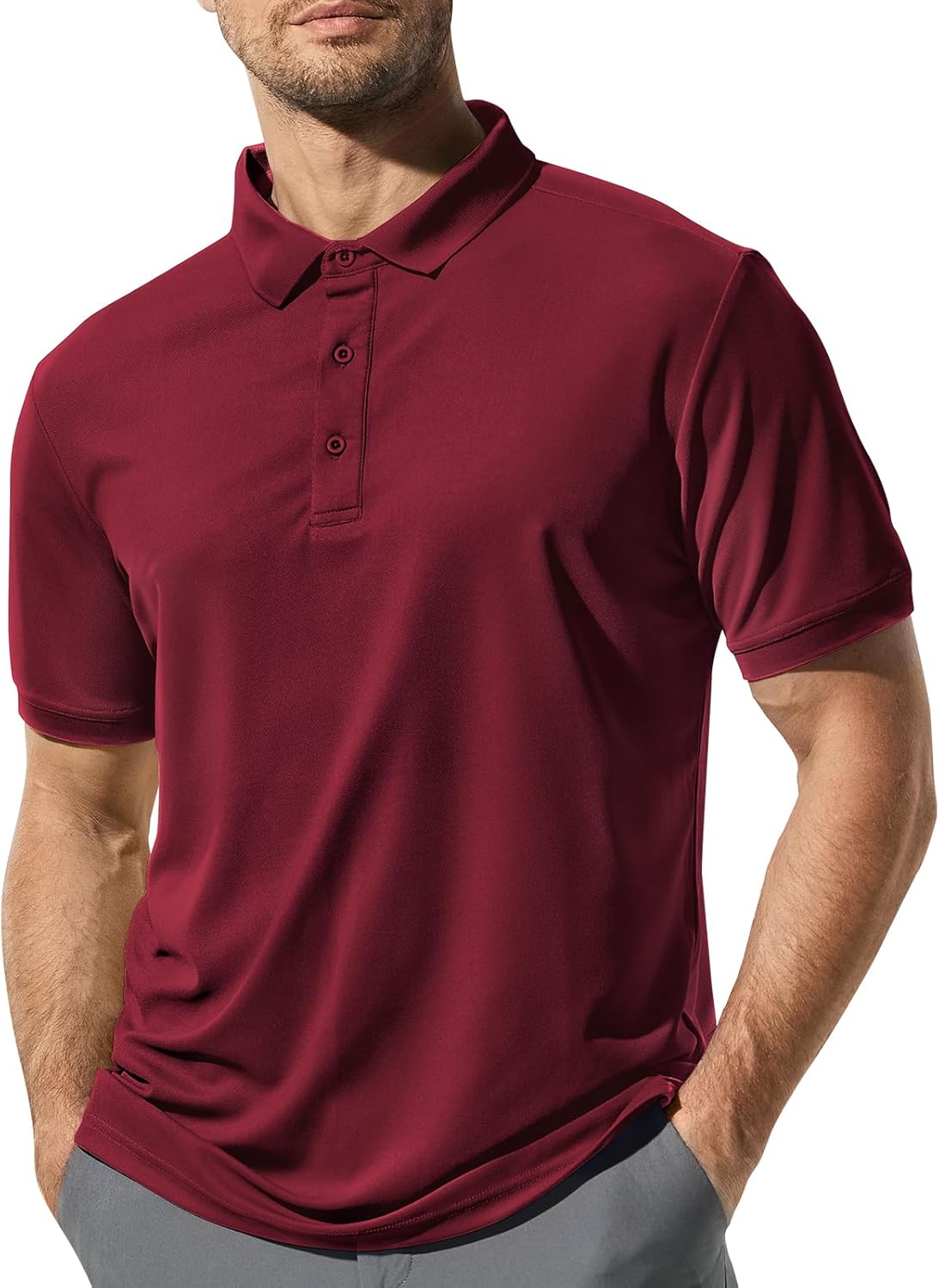 MIER Polo Shirts for Men Short Sleeve Quick Dry Polyester Collared Shirts Casual Golf Shirts, Moisture-Wicking