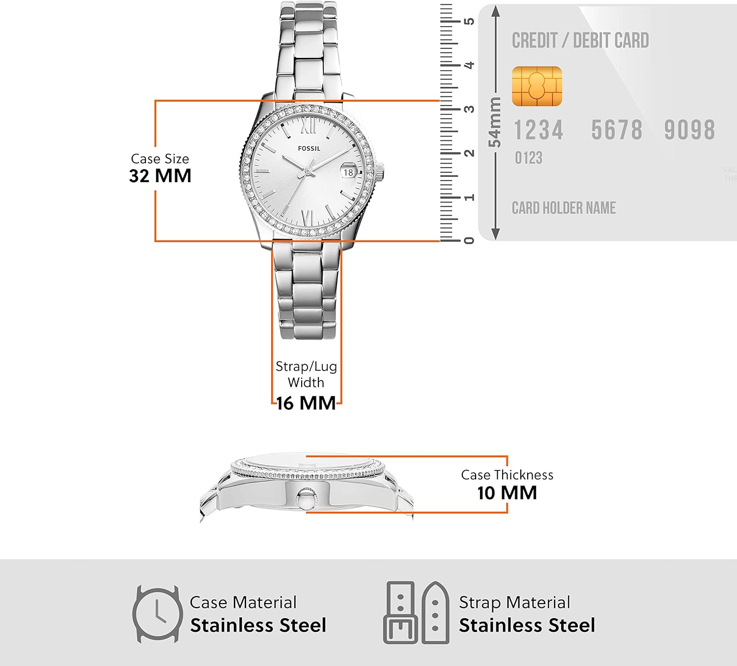 Fossil Women's Scarlette Mini Quartz Stainless Steel Three-Hand Watch - Image 5
