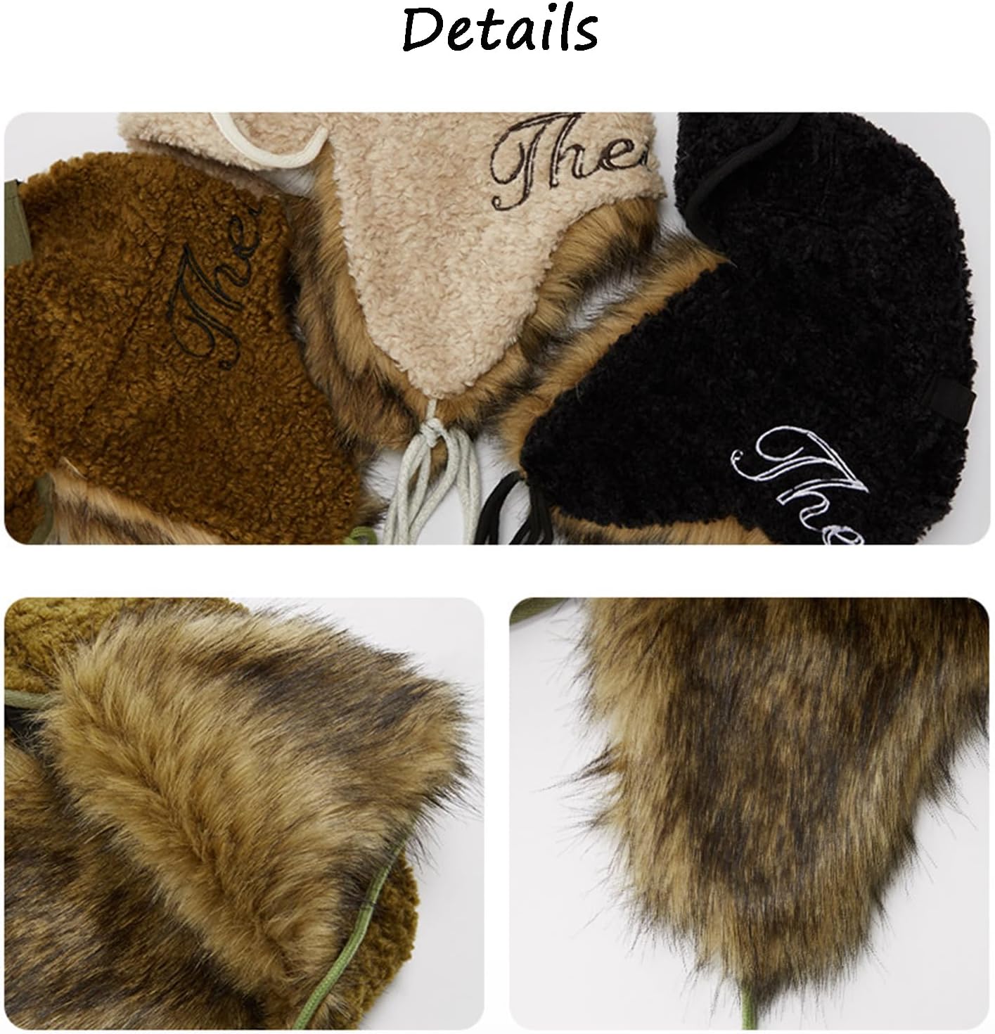 Women Fuzzy Fleece Winter Warm Trapper Hat Faux Fur Lined Soft Ear Flap Windproof Thermal Ushanka Russian Hat
