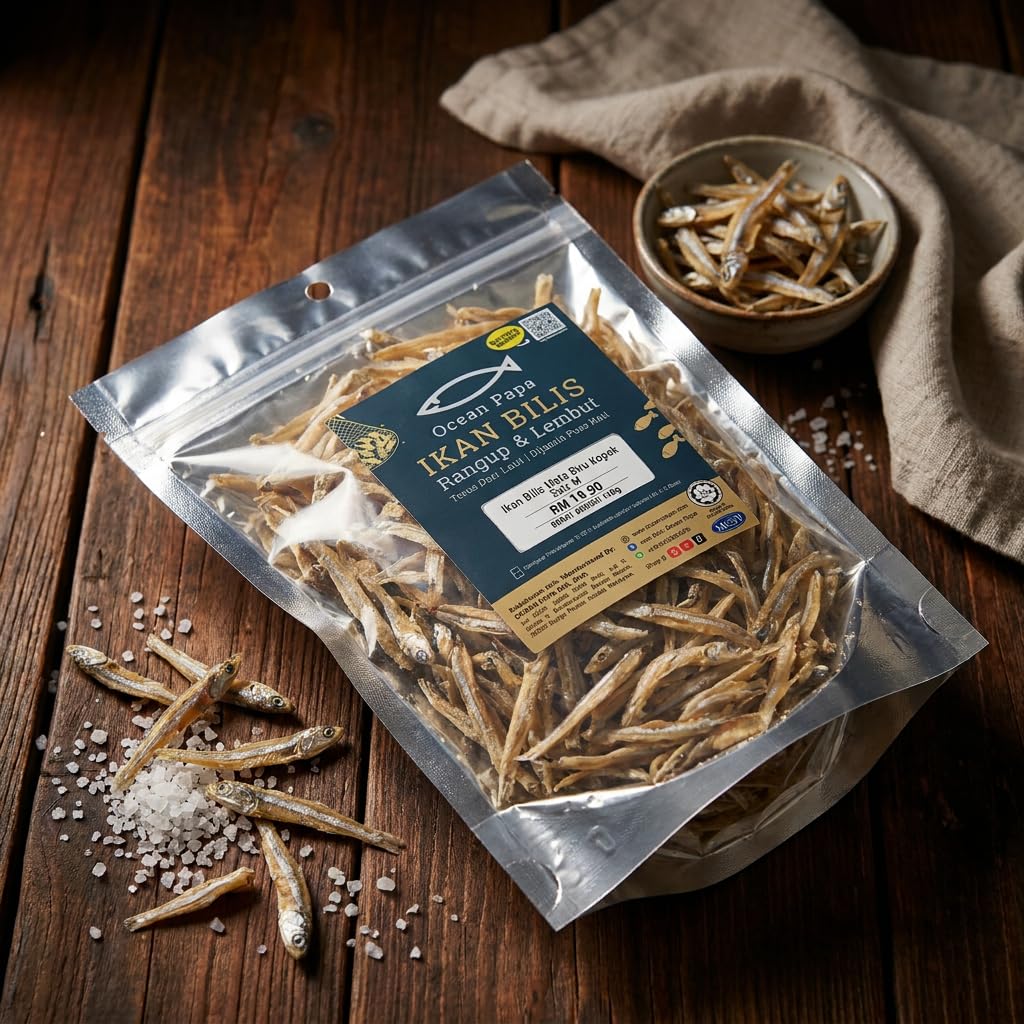 Ikan Bilis Anchois Séchés Croustillants & Tendres - Qualité Premium pour Cuisine Asiatique - 180g