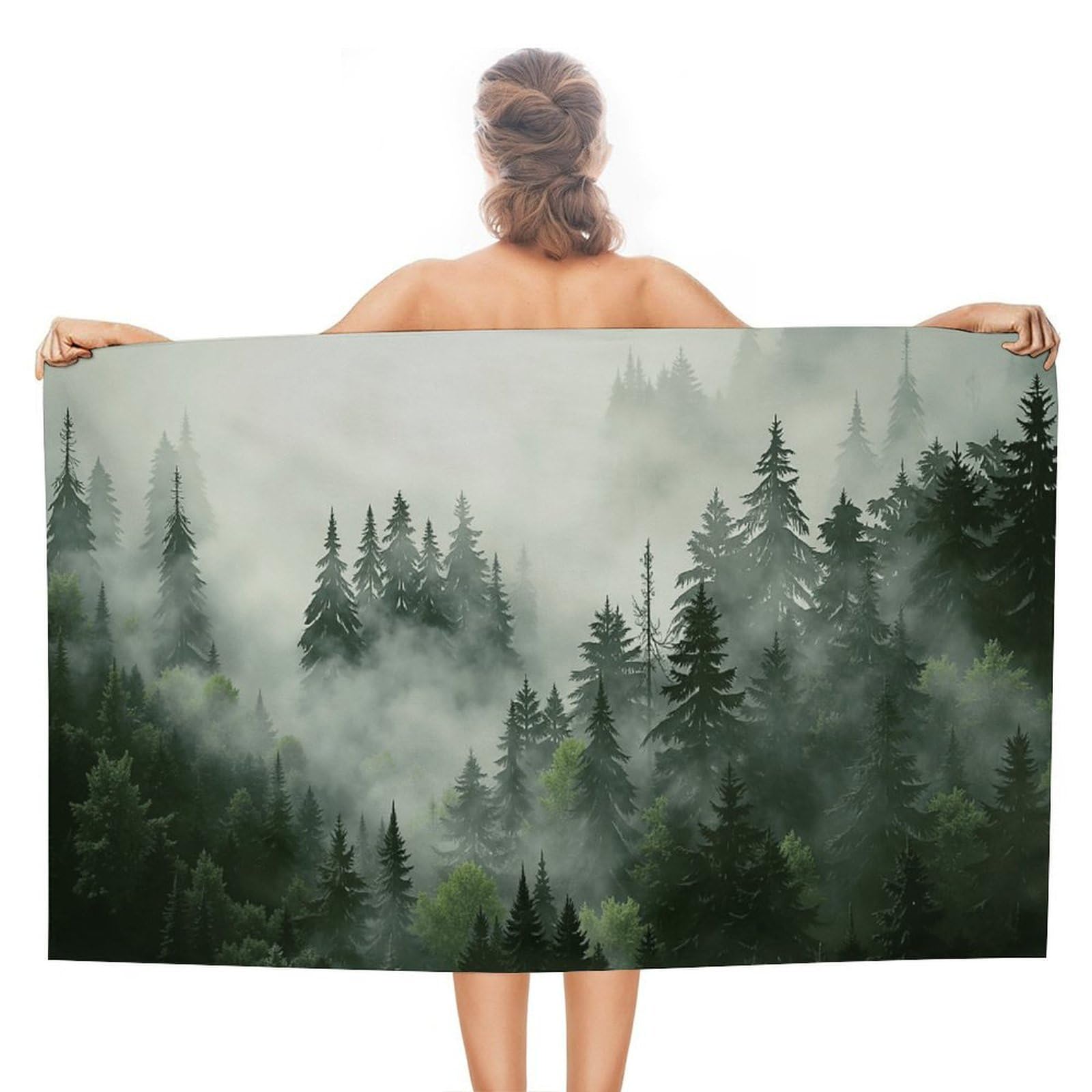 Anceky Misty Beach Towel Microfiber Soft Absorbent Oversized Large Bath Towel Blanket Thin Quick Dry for Adults Swimming Pool Yoga Gym Travel 51"X31"