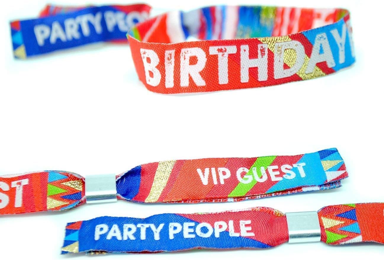 BIRTHDAYFEST Festival Birthday Party Wristbands Favours, Birthday Party Bag Fillers, Birthday Party Favour, lockdown birthday party accessories
