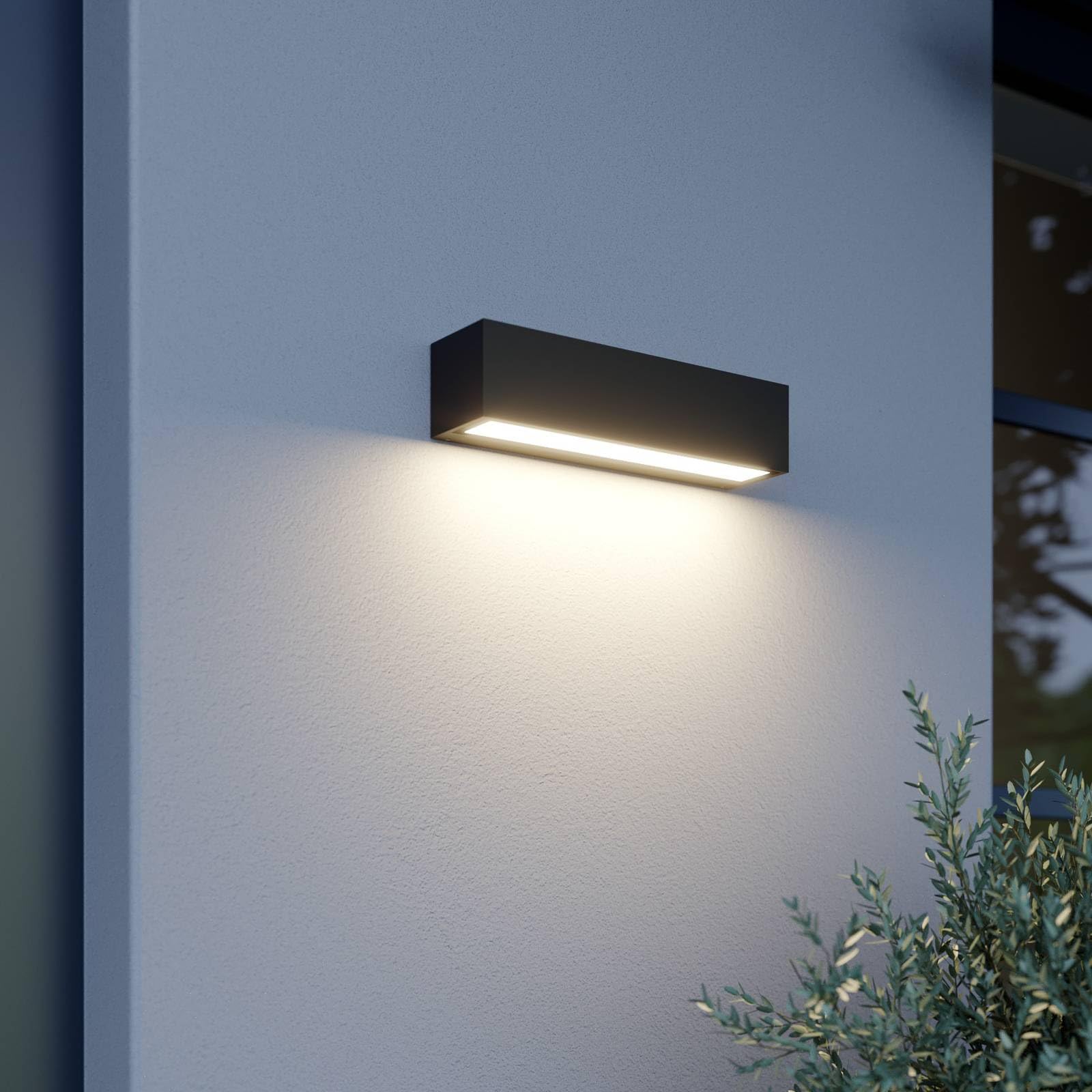 Lucande LED Wandleuchte außen Lengo (Modern) in Schwarz aus Aluminium (1 flammig,) - Außenwandleuchten Wandlampe Led Außenlampe Outdoor für Außenwand/Hauswand Haus Terrasse &