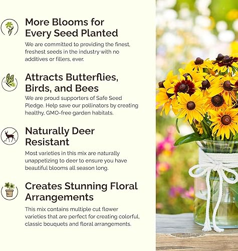 Miniatura 10 de Mezcla de semillas de flores silvestres de Nueva York, 1 libra, semillas mixtas de flores silvestres, atrae abejas, atrae mariposas, atrae