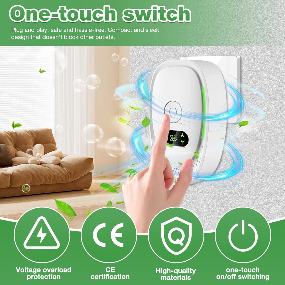 Plug-In Negative Ion Air Purifier, 2 Pack Plug in Air Purifier, Portable Mini Ioniser for Home, Quiet Plug In Air Purifiers For Home for Bedroom, Kitchen, Toilets, Pets, Smoke Odor Removal — view 4