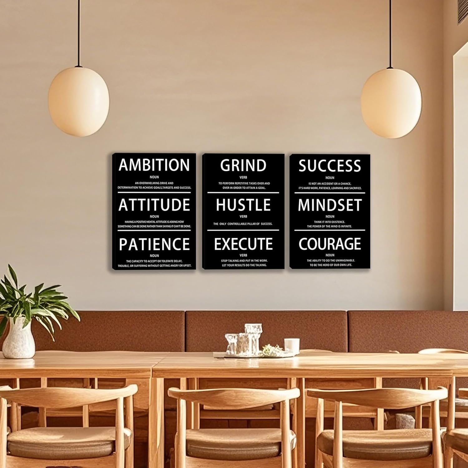 3 Panel Print Canvas Wall Art Motivational Office Wall Decor Painting Inspirational Posters Modern Inspiring Artwork for Home Living Room Bedroom Wall Decor Office Wall Art Ready to Hang - 36"Wx 16"H