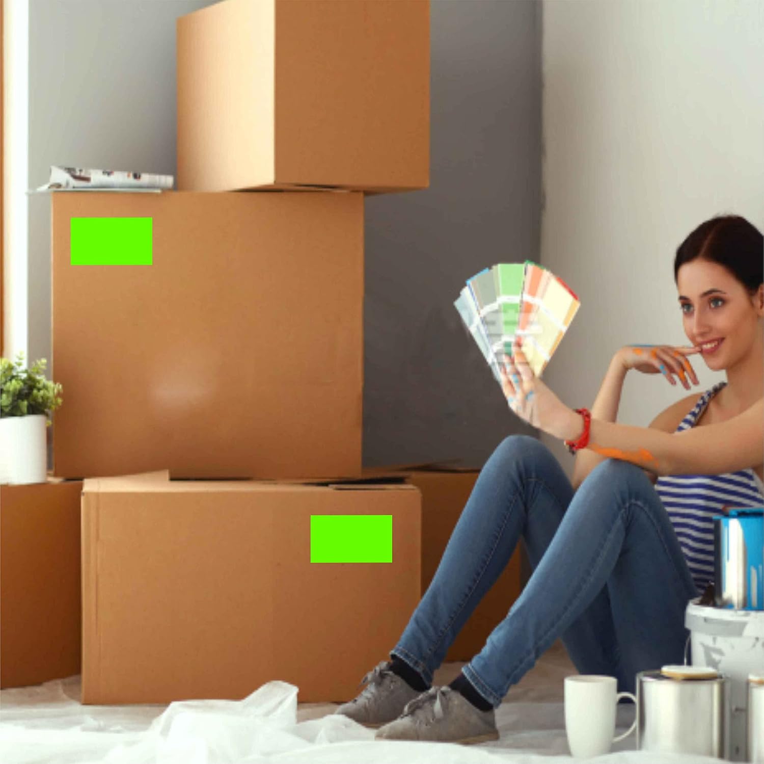 PARLAIM 3 x 5 inch Rectangle Sticker Labels, 250PCS Adhesive Color Coding Stickers for Moving Box Inventory Label, Fluorescent Green - Image 6