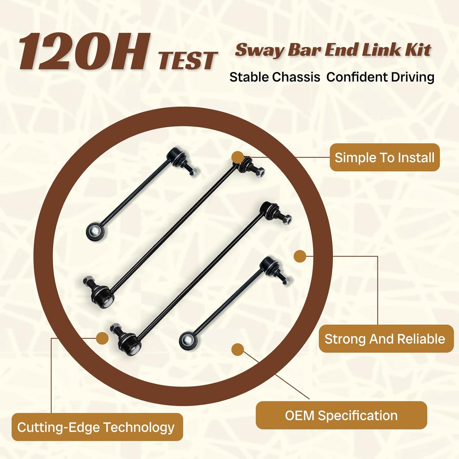 K750110 K750111 K750097 4PC Front/Rear Stabilizer Sway Bar End Link Fit for Honda 2006 2007 2008 2009 2010 2011 2012 2013 2014 Ridgeline