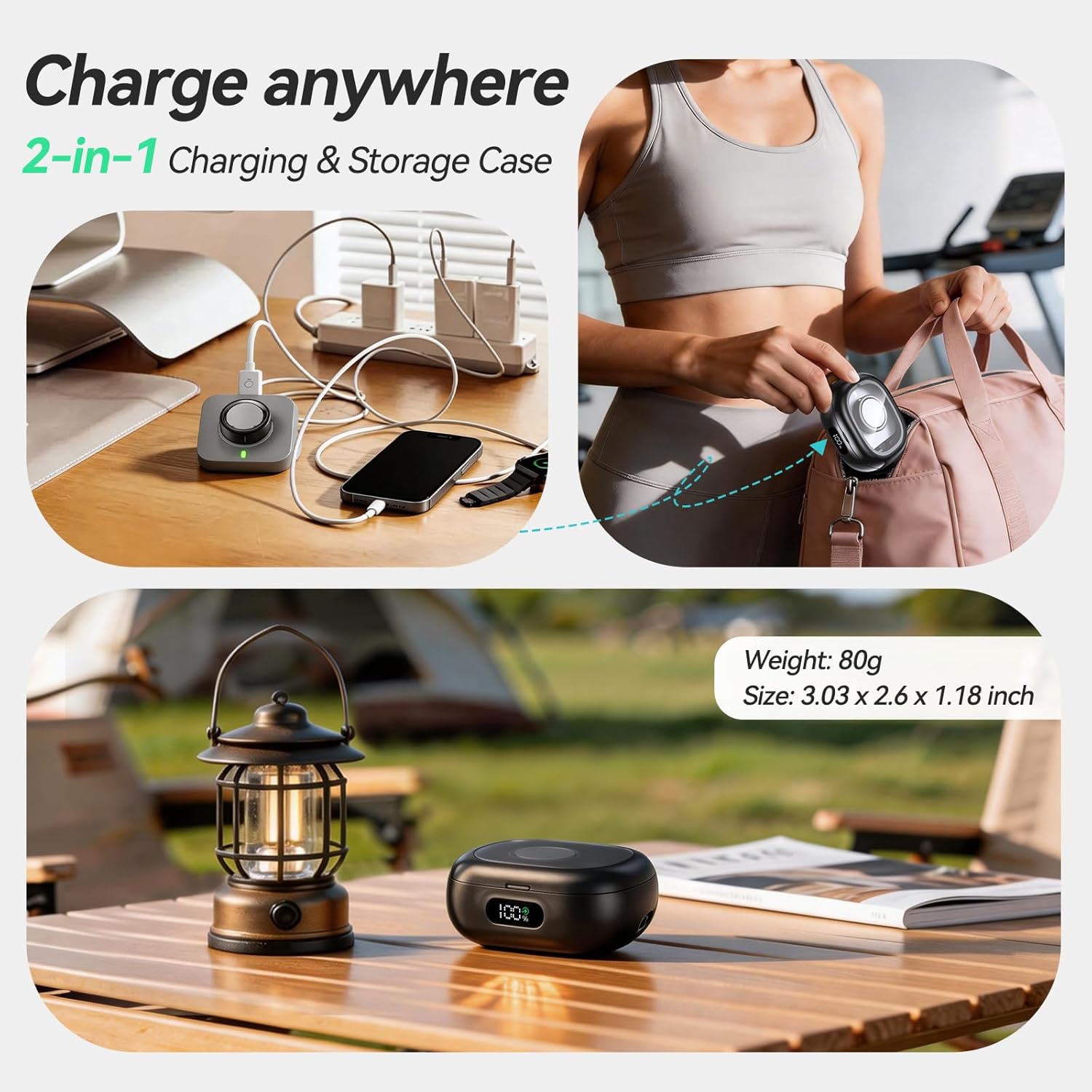 Tensea Portable Charging Case Compatible with Oura Ring Gen 4 & Gen 3, 2000mAh Wireless Power Station, Universal Fit, 30-Day Runtime Charger Accessories (Official Charger NOT Included)