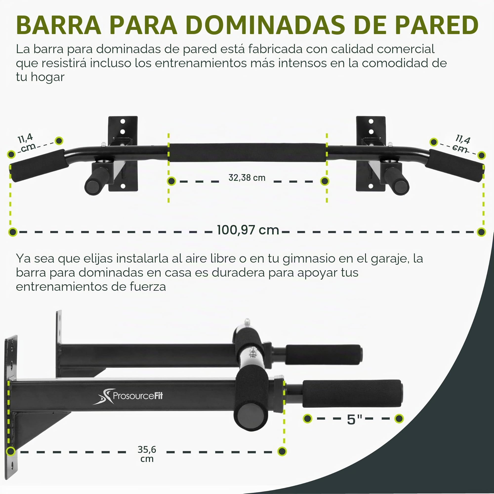 ProsourceFit Wall-Mounted Pull-Up/Chin-Up Bar, Heavy Duty 300 lb