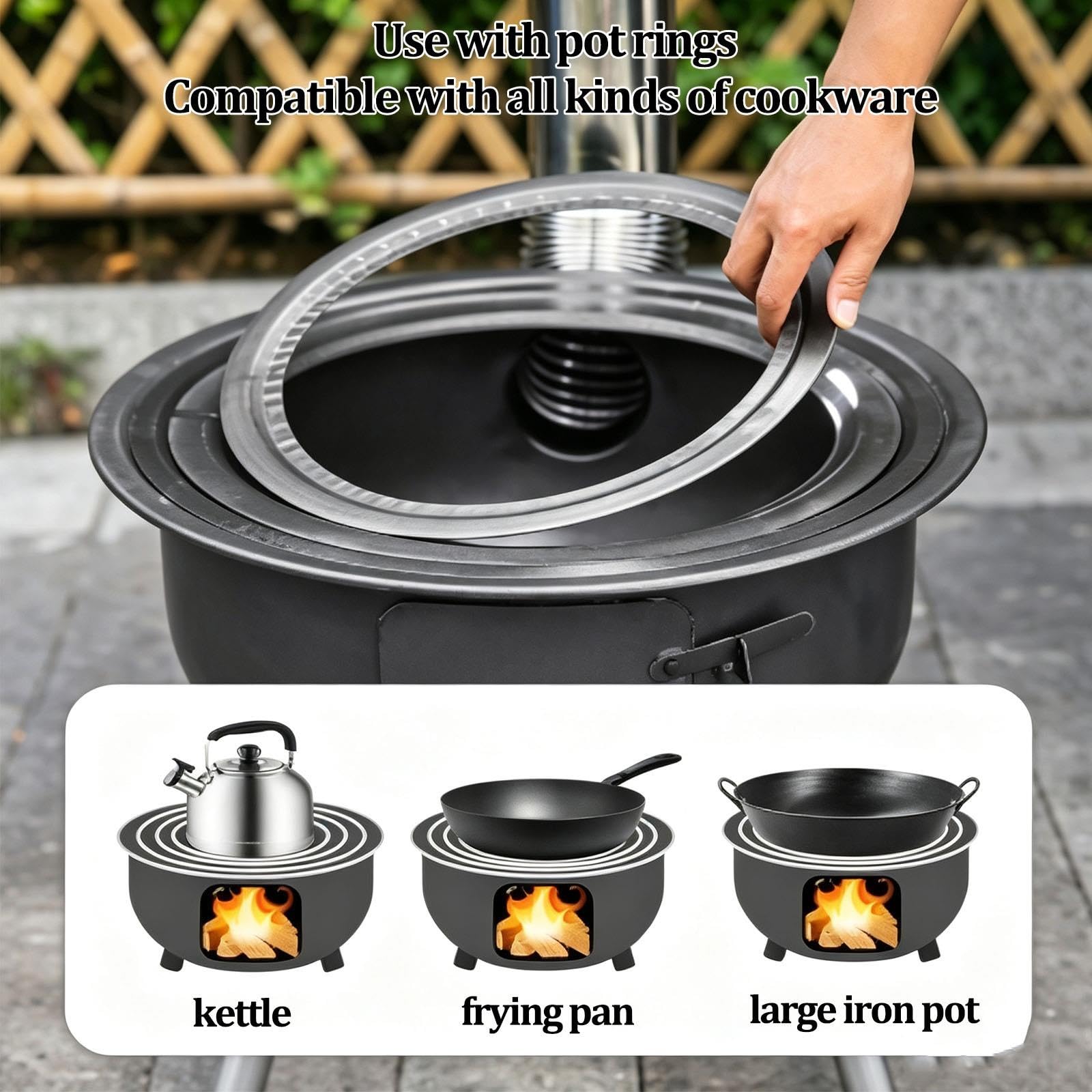 Fornello a carbone multifunzione, barbecue portatile a carbone