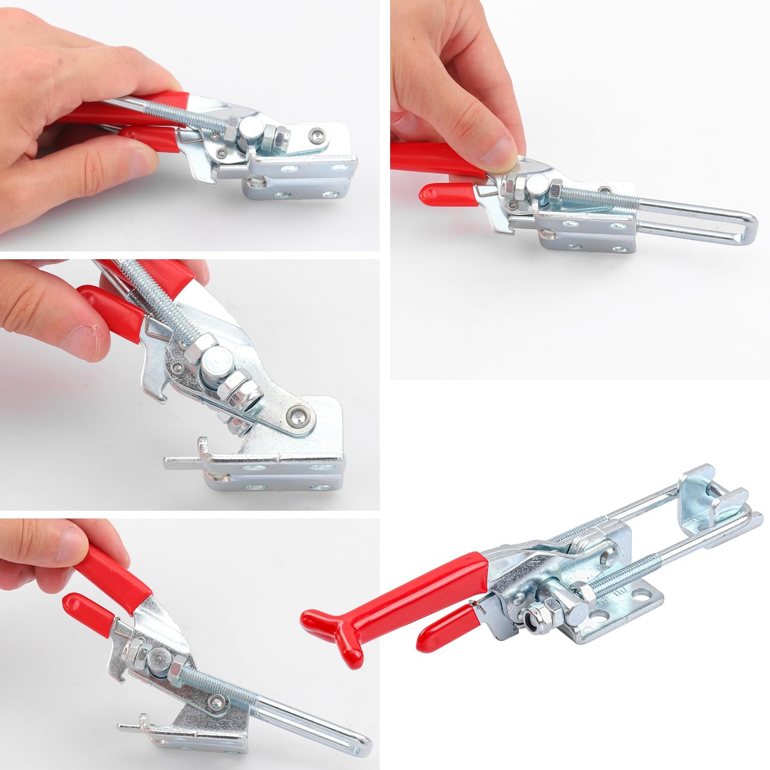 8 Pack U Bolt Self-Lock Large Toggle Latch, Heavy Duty GH-431 Toggle Latch Clamp, 2000Lbs Holding Capacity, Adjustable U-Bolt for Machine, Smoker Lid, Tire Carrier & More