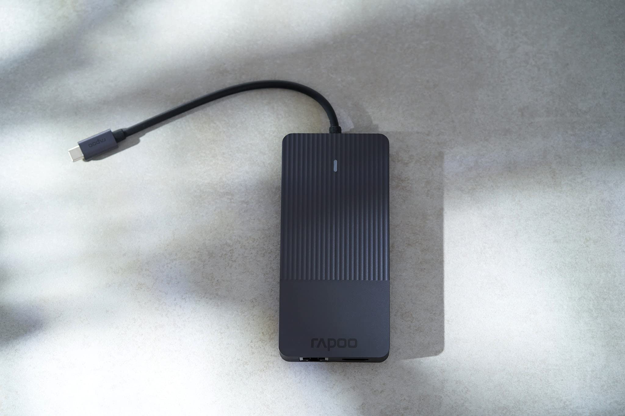 Rapoo Hub z 12 portami "UCM-2006" wtyk USB - C (złącza: HDMI, RJ45, USB-C, USB-A,jack 3,5mm, SD/SDHC/SDXC Card/microSD, 100 W, 5 Gbit/s, kabel 0,18m) szary