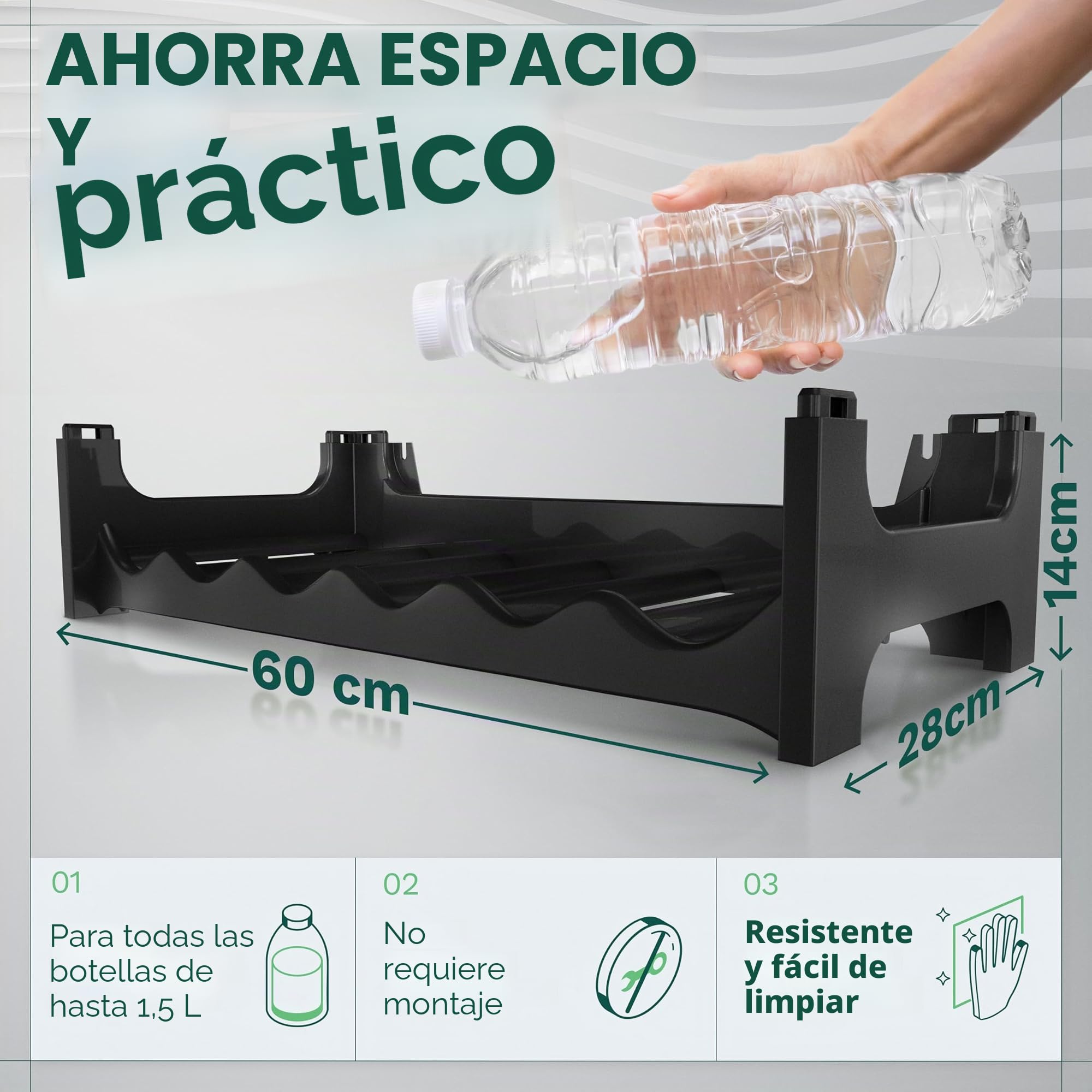 Novaliv Botellero para 72 botellas, de plástico resistente (negro, 12 estantes)