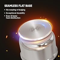 Vista 2 de SUNHOUSE Sartén de acero inoxidable de 1.5 cuartos de galón con tapa, sin PFOA, sartén de acero inoxidable, base de inducción de unión de impacto