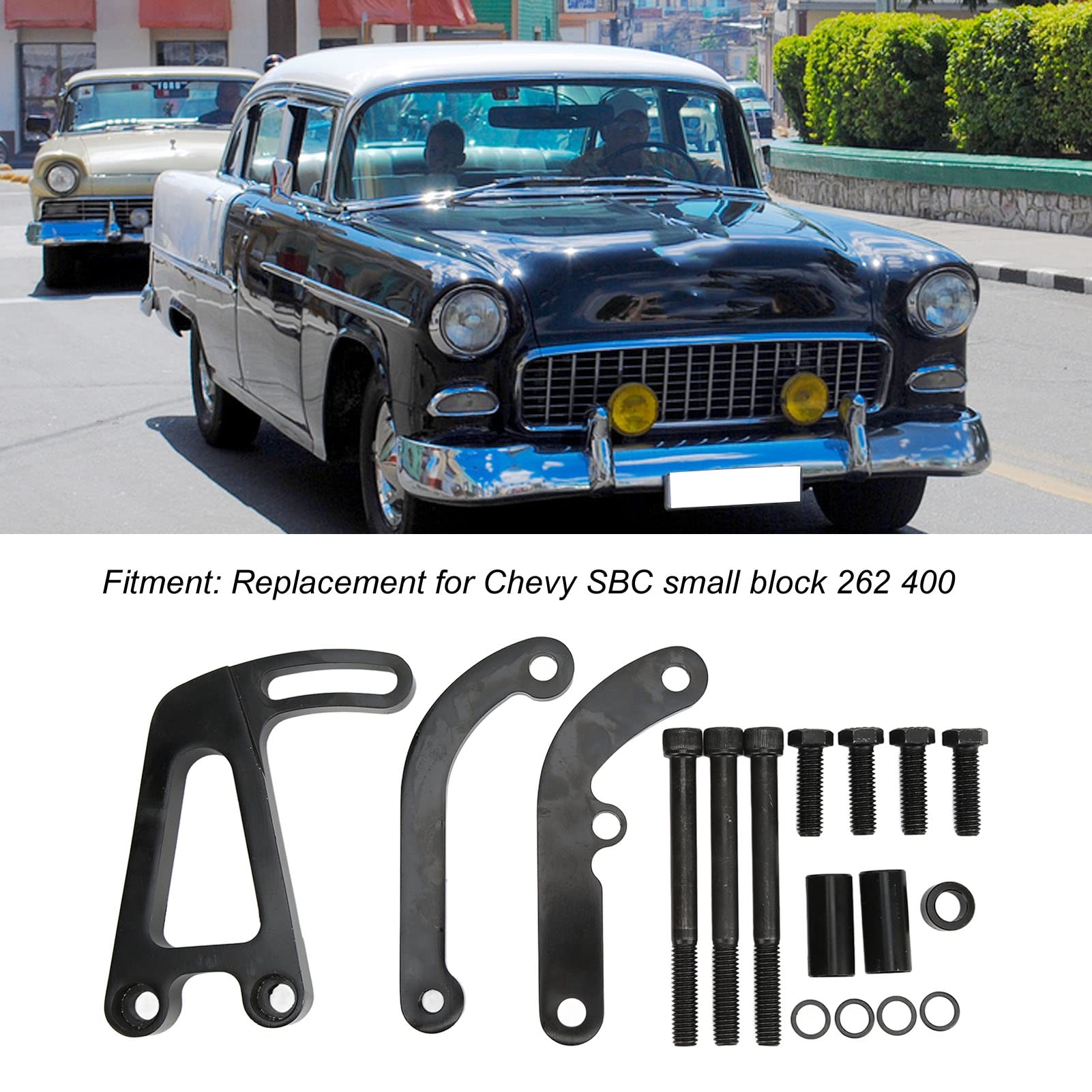 Zestaw wspornika do montażu pompy wspomagania kierownicy ze stopu aluminium do Chevy SBC LWP Small Block - wspornik akcesoriów silnika z długą pompą wodną
