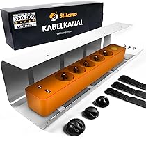 Stilemo Raccogli Cavi Scrivania – Canalina Passacavi sotto Scrivania Cable Management – Organizer Portacavi Ufficio – Nascondi Cavi sotto Tavolo – 1 Scatola Porta Cavi – Verniciatura a Polvere Grigio