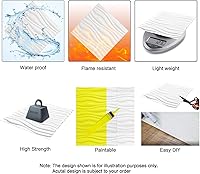 Vista 3 de Art3d - Paneles de pared con franjas, blancos, 19.7 × 19.7 pulgadas (paquete de 12)