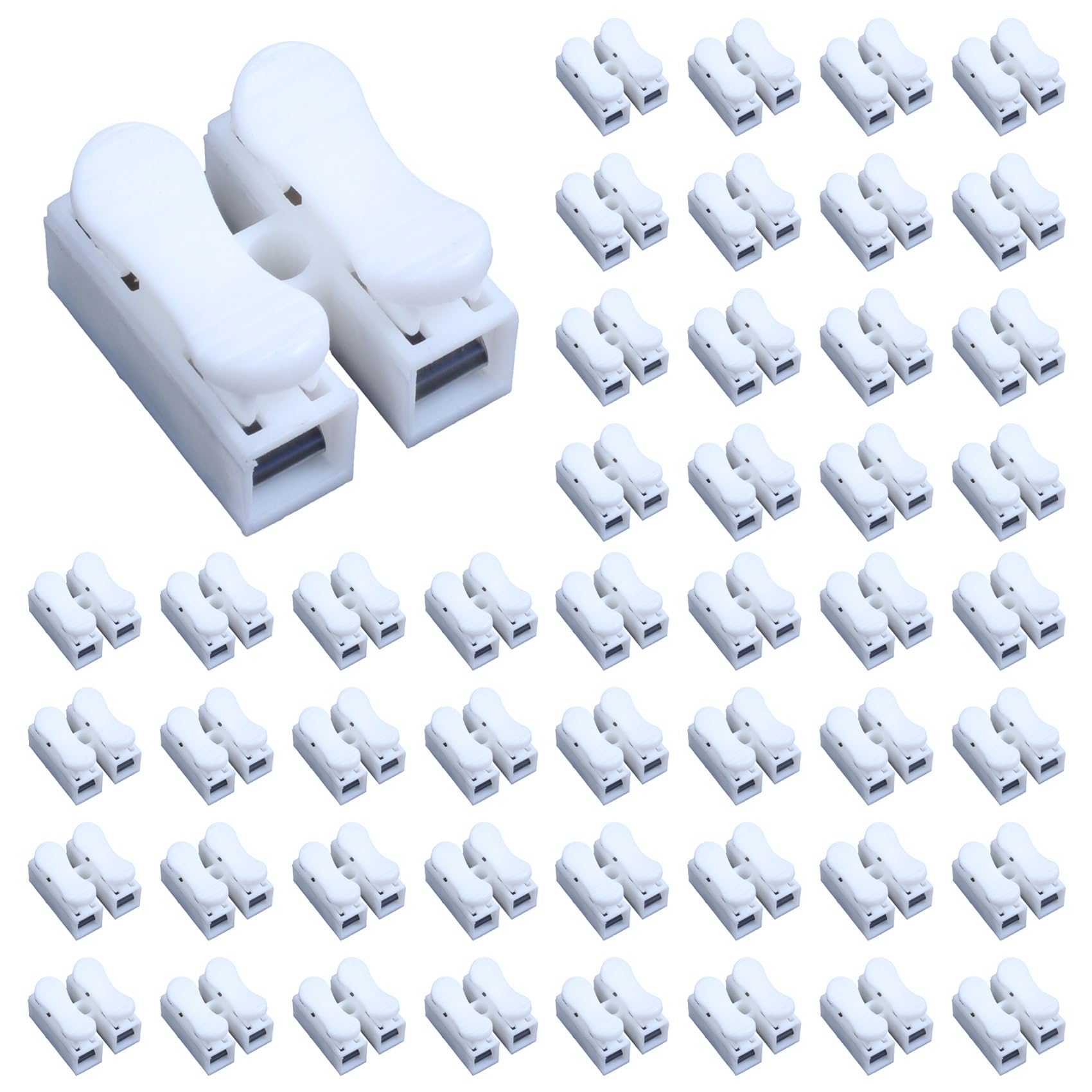 500PCS CH2 Spring Quick Wire Connector Cable Clamp Terminal Block Connector for LED Strip Light