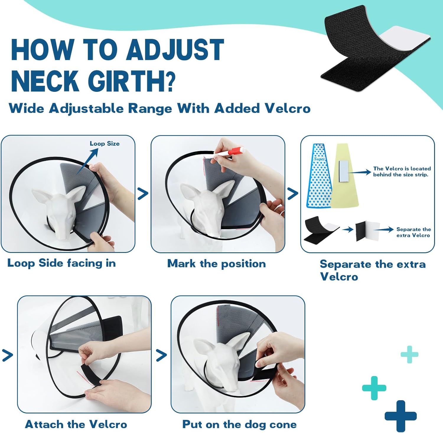 supet adjustable dog cone collar after surgery to stop licking,e collar for medium small dogs, pet recovery collar & cone,plastic cone of shame for dogs, dog head neck cone (s-) white s-(neck: 9.5~14.5")