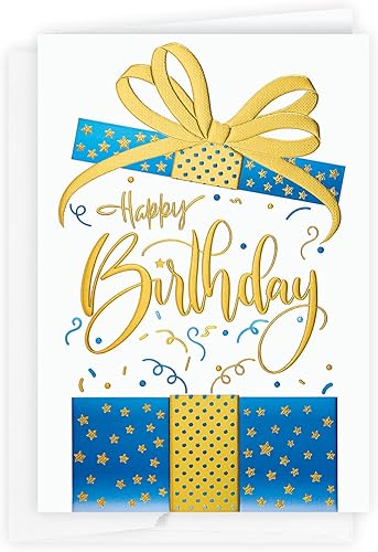 The Gallery Collection, Paquete de 1 tarjeta, tarjeta de cumpleaños con sobre forrado de aluminio (Blow the Lid Birthday)