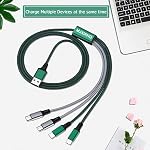 Multi Charging Cable[3A 4Ft 2-Pack], New Braided 4 in 1 USB with 2 Type C/2 Micro USB Connectors Fast Charger Cord, for iPhone 17 16 15 Series, Google, Samsung, LG, Sony, Cell Phones Tablets and More
