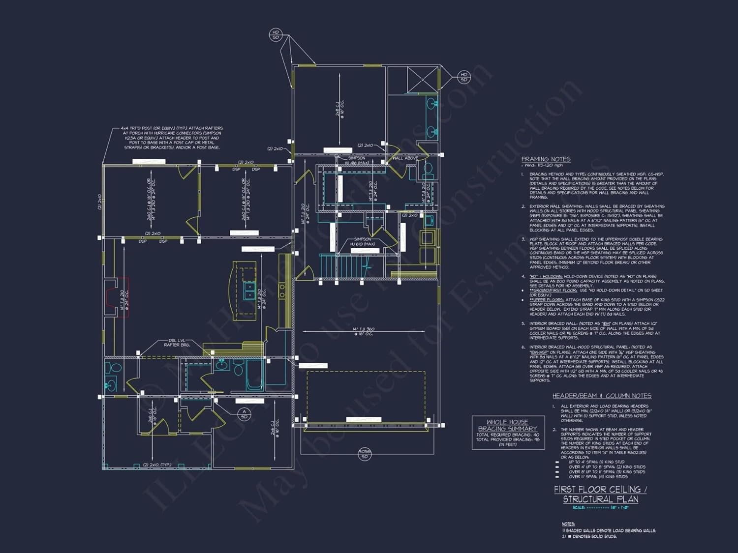 19-1617 HOUSE PLAN - Modern Craftsman House Plan with Detailed CAD Blueprints