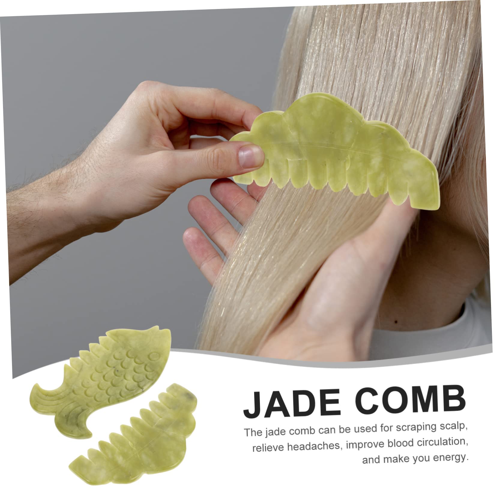 Healeved Faszienkamm 6 Stk Jade Kamm Guasha-massage-tools Massagekamm Für Den Kopf Guascha Guscha Horn-schabbrett Kopfhautmassagegeräte Für Grünes Haar Planke Iastm-tool Xiuyu Anti-falten Kratzstock