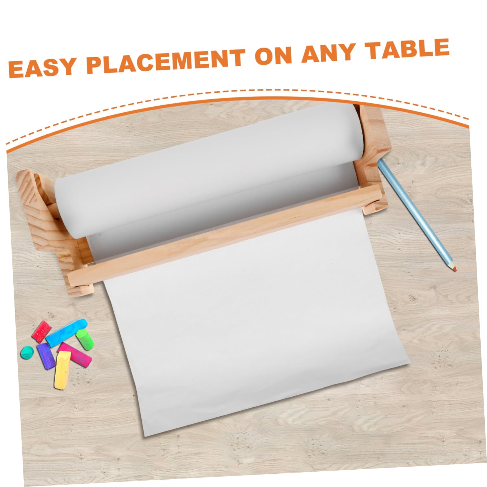 Cavalletto in Legno da Tavolo per Ragazzo Ragazza Rotolo di Carta da Disegno Multifunzionale Salvaspazio per Attività Creative e Scrittura