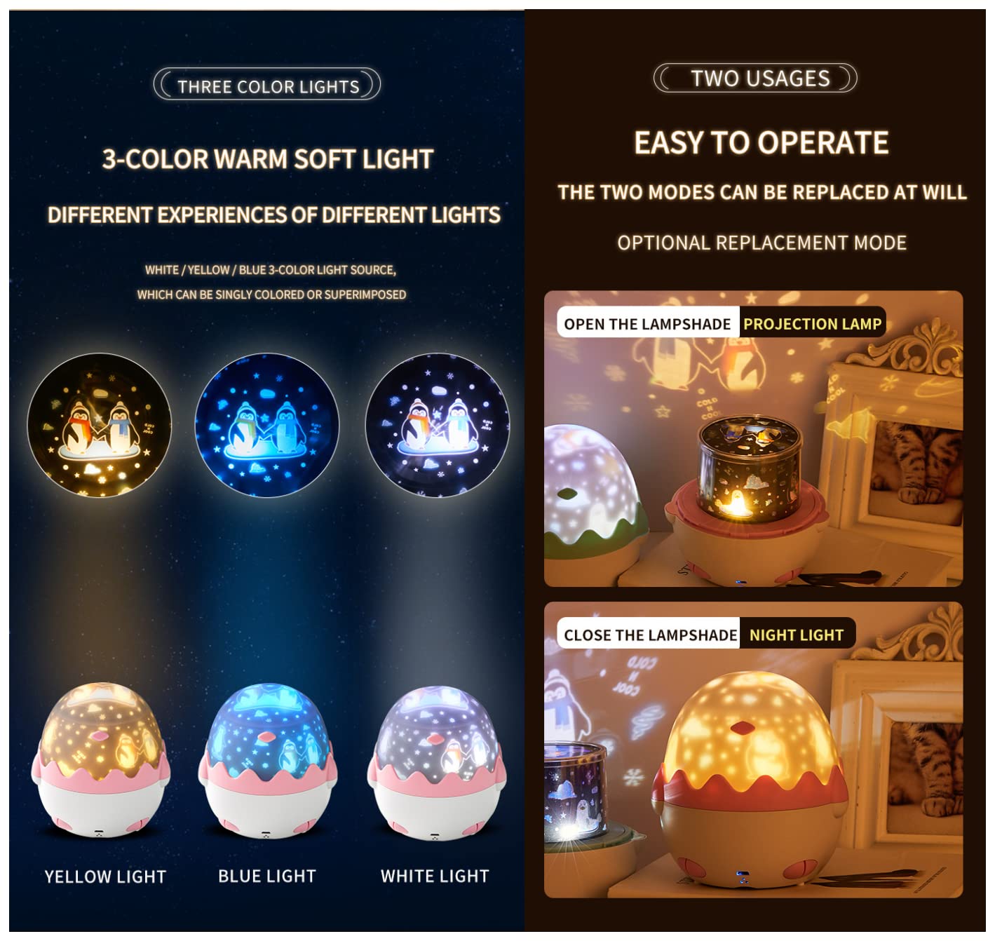 MUSUNFE Star Night Light Projector for Girls Unicorn Night Light - Baby Rainbow Stars Projected on Ceiling for Kids Lights in Bedroom - Image 4