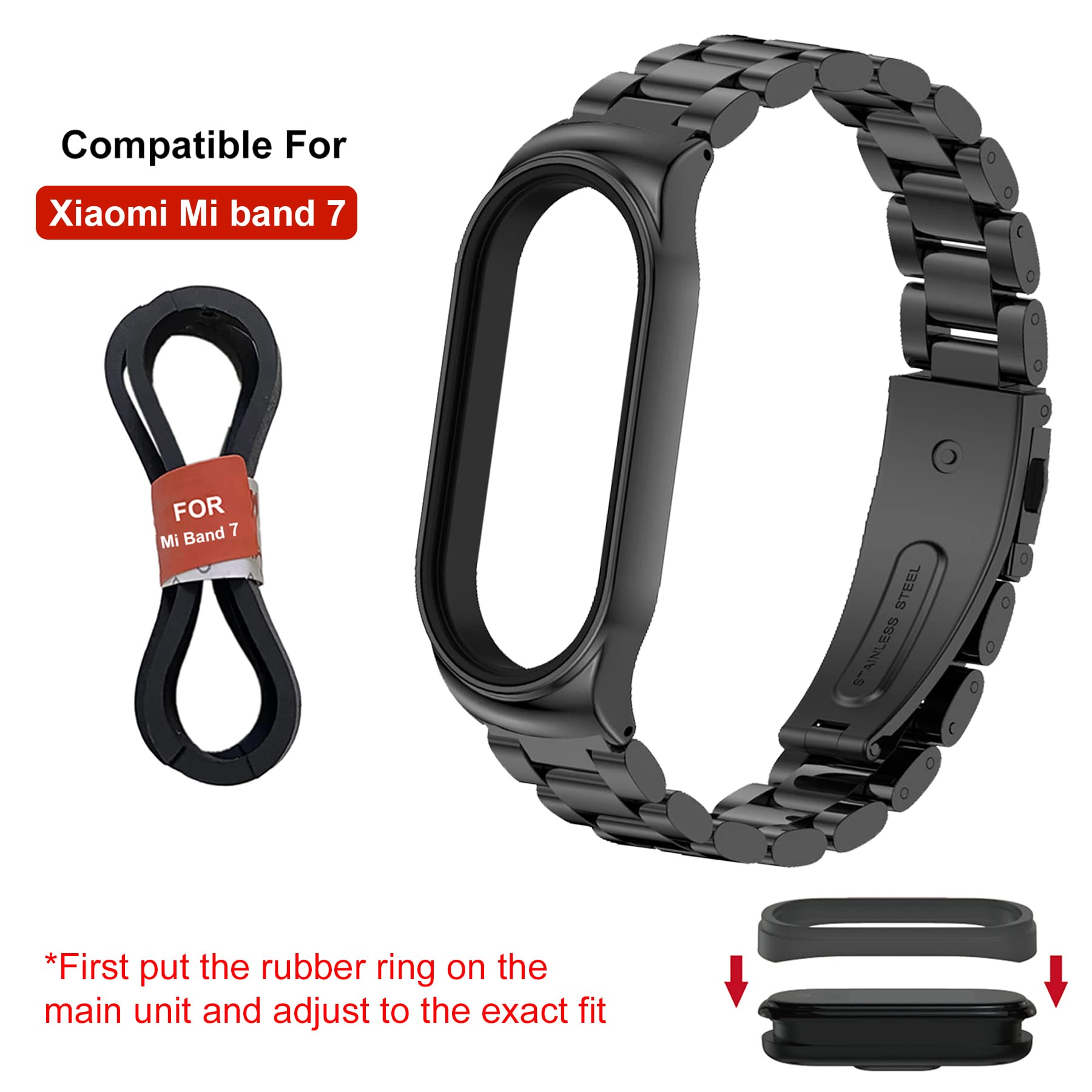 SeNool Cinturino Compatibile con Xiaomi Smart Band 10/9 / 8, [Resistente Corrosione] Braccialetto Acciaio Inossidabile Magnetico Metallo Compatibile con Xiaomi Mi Band 10/9 / 8 - Argento