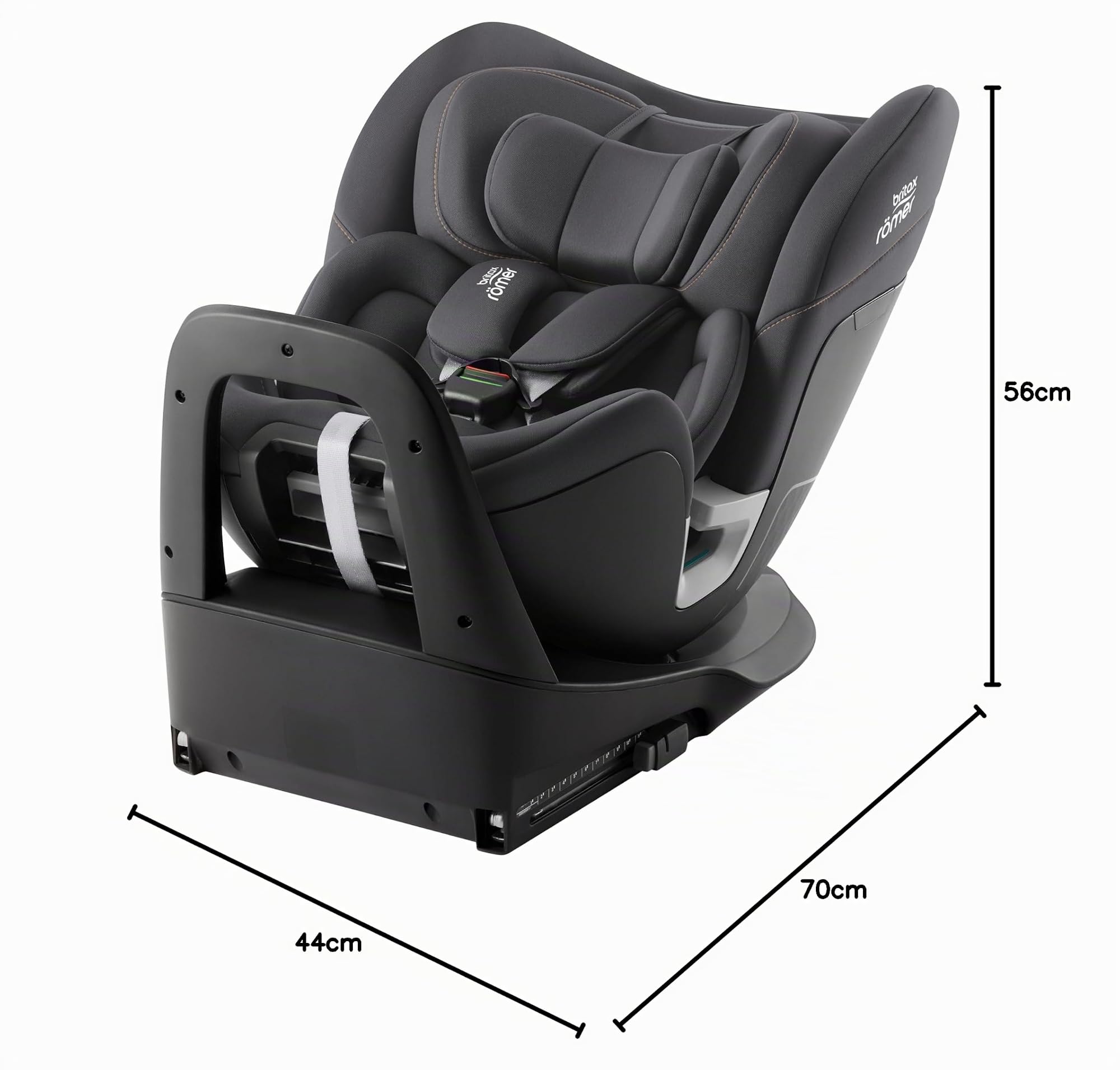 Seggiolino auto Britax Römer RIDER, per bambini da 40 a 125 cm (i-Size) con ISOFIX e gamba di supporto, nascita - 7 anni, Midnight Grey