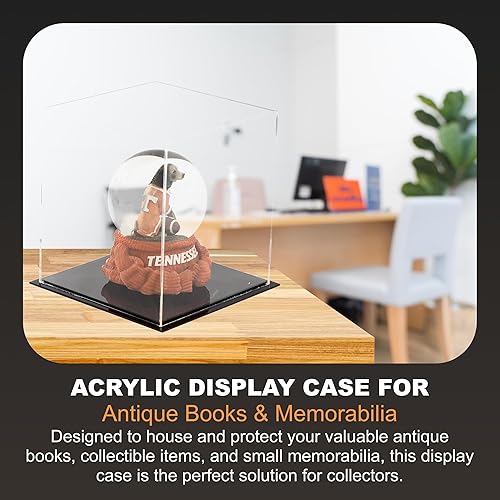 Vista 117 de Better Display Cases Versátil vitrina de acrílico transparente - Caja rectangular grande con base blanca 18" x 12" x 3" (BK09)