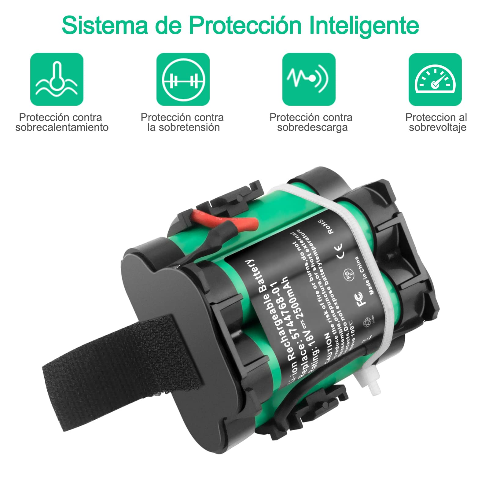 2,5Ah 18V Batería de Repuesto para Gardena R38Li R50Li R75li Mahroboter R40Li R45Li R70Li R80Li 124562 Flymo 1200R Husqvarna Automower 105 305 308 308x McCulloch Rob R1000 R800