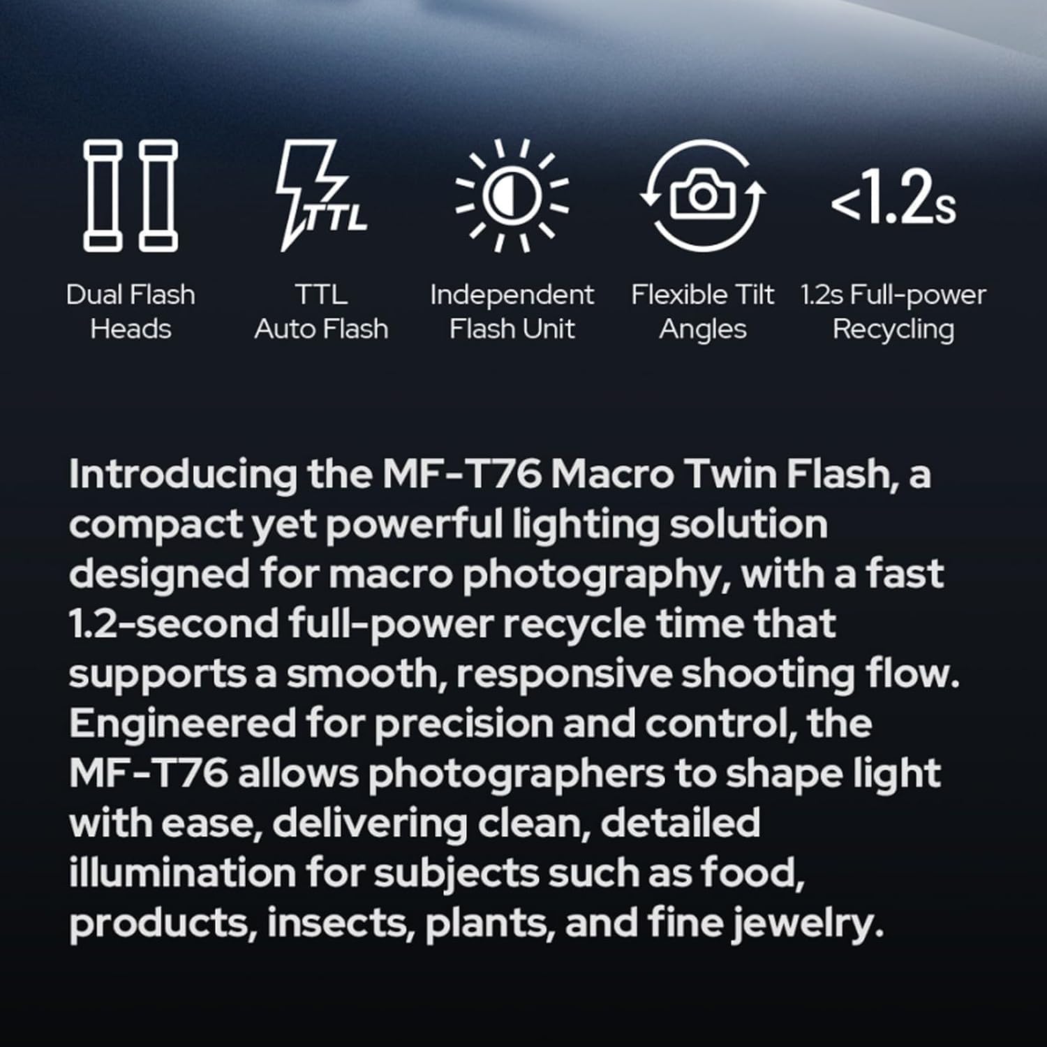 Godox MF-T76C TTL Flash Macro Doble para Canon con Difusores MF-DD