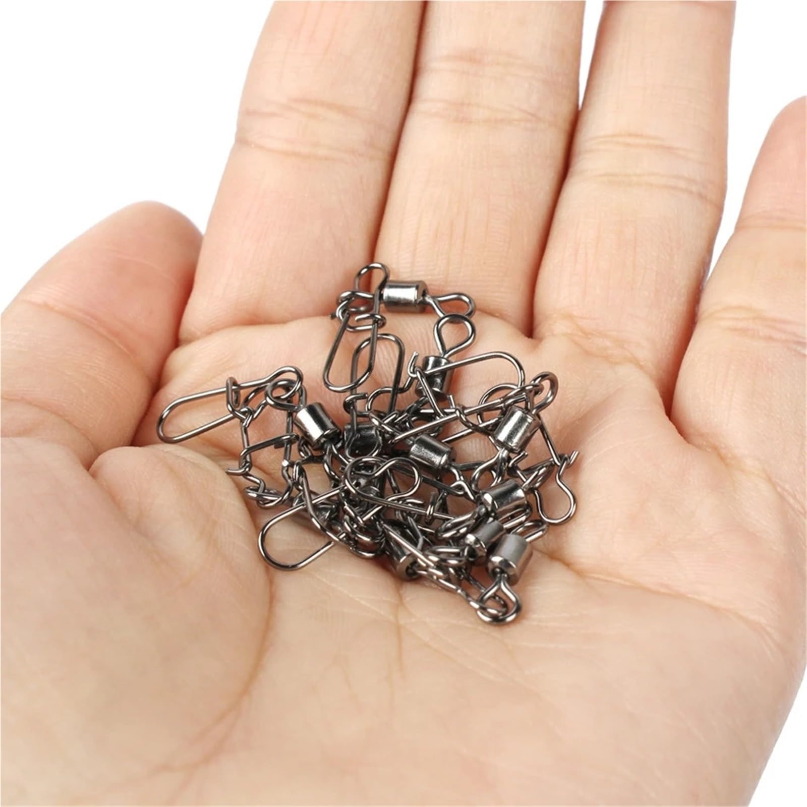 Wirbel Angeln 50/100PCS Angeln Stecker Pin Lager Roll Wirbel Edelstahl Snap Angelhaken Köder Tackle
