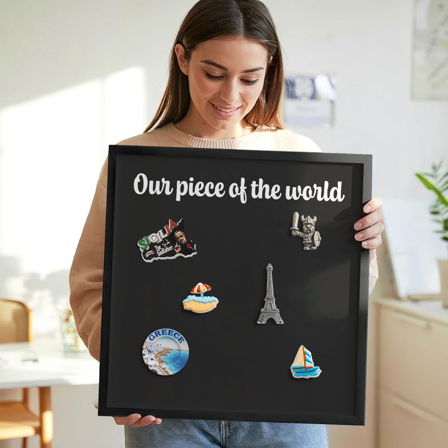 Lavagna Magnetica 40x60 cm | con Cornice Nera | Our Piece Of The World