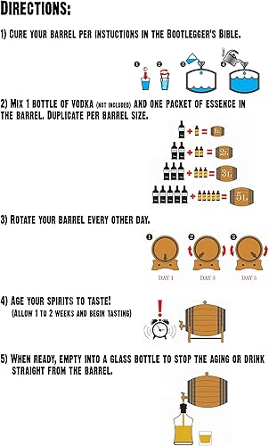 Miniatura 7 de Thousand Oaks Barrel Co. (1 litro) - Kit personalizado para hacer whisky de canela envejecida en barril - Cócteles Age Fireball, sidra de manzana