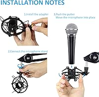 Vista 7 de SUNMON SM58 Microphone Shock Mount Holder for Reduces Vibration and Noise, Suitable for Shure SM58-LC, SM58-CN Cardioid Dynamic Vocal Mic