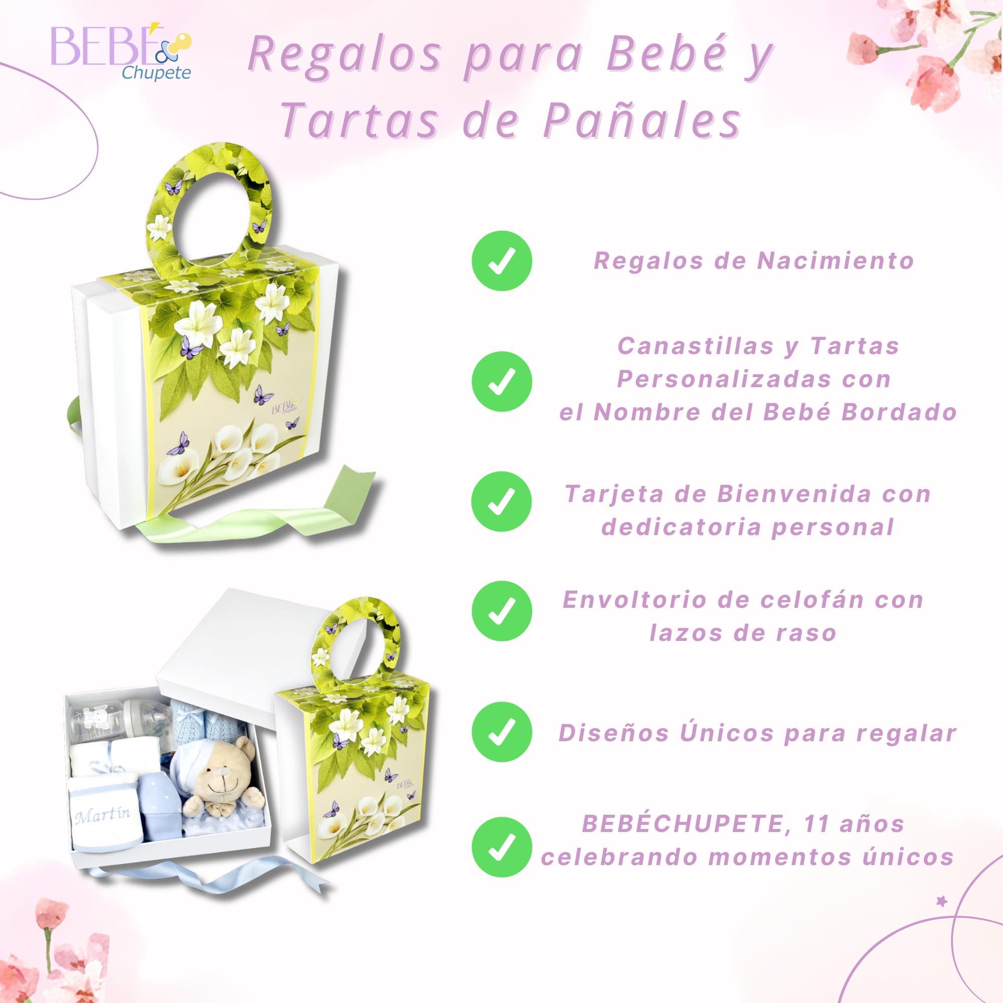 Bebe Recien Nacido- Regalo Bebe Recien Nacido Niño- Regalo Para Bebes Recien Nacidos- Regalo Recien Nacido-Cosas Para Bebes Recien Nacidos- Cesta Bebe Recien Nacido Niño-Baby Shower-Cesta Bebe (Verde)