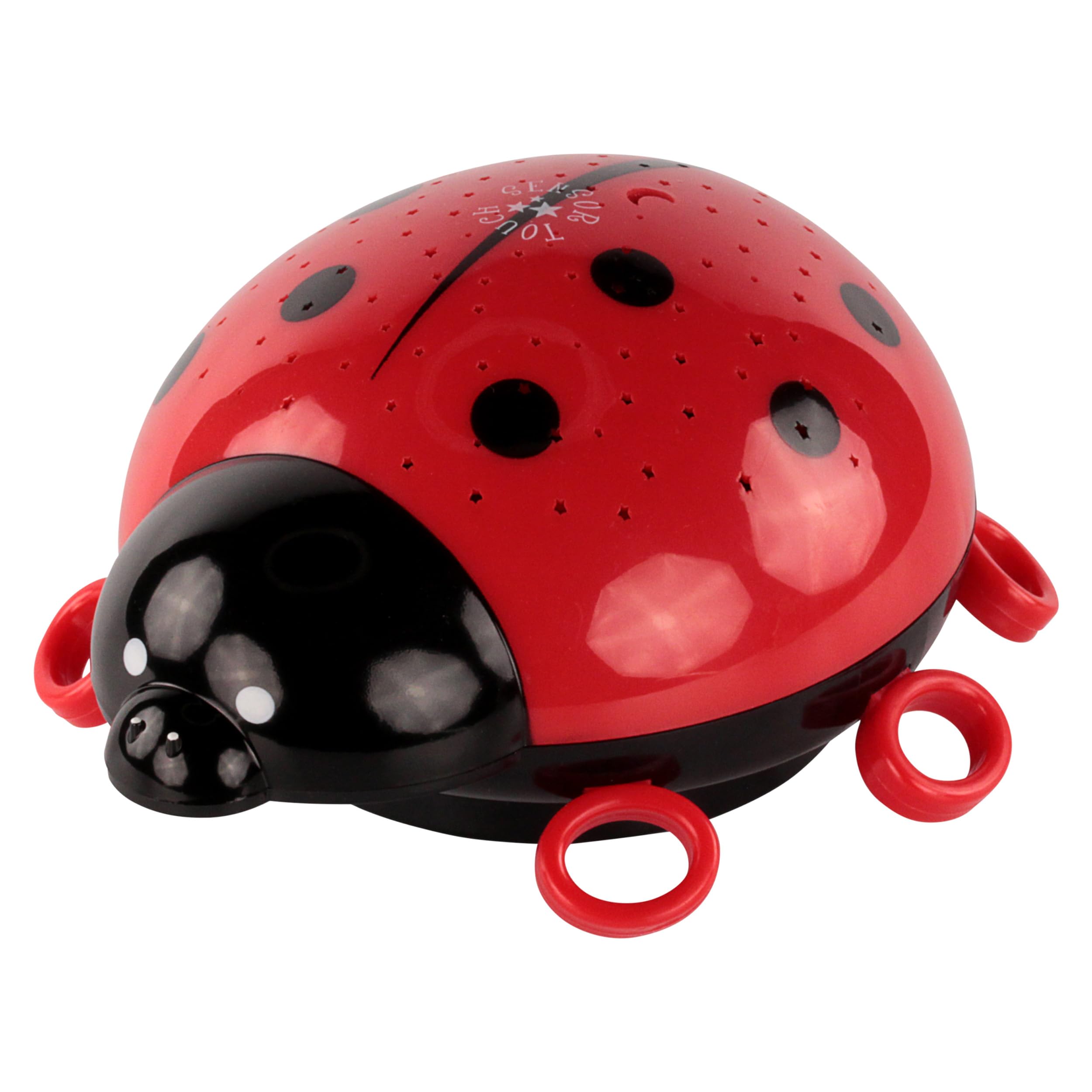 ANSMANN Luce LED coccinella con proiettore - Lampada notturna per bambini con cambio colori proiezione cielo stellato - Lucina bimbi Sensore Touch